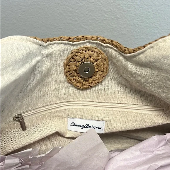 🌾 Tommy Bahama Tan Hobo Bag with Tassel - Picture 8 of 13